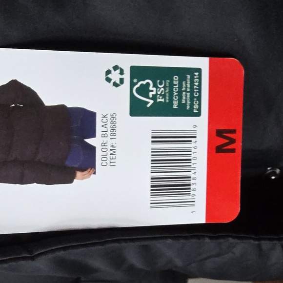 32 Degrees Heat Black Quilted Hooded Jacket With Plush Inside (Butter Soft) Med. - Picture 5 of 6